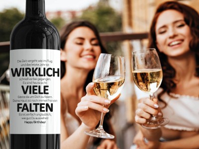 Wein-Etikett WIRKLICH VIELE FALTEN - 3