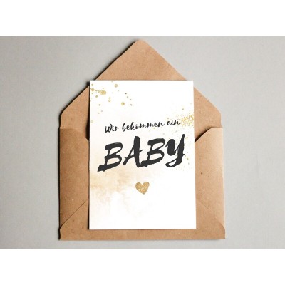 Karte "Wir bekommen ein Baby" Glitter - 1