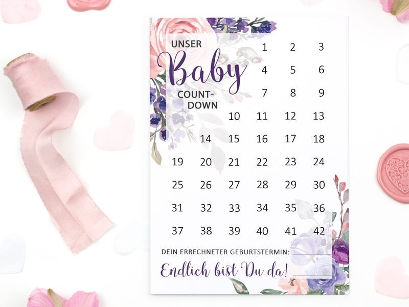Baby-Countdown "Blossom" - 1